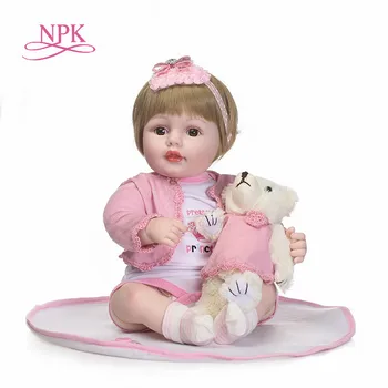 NPK 22 colių Silikono Atgimsta Kūdikių Lėlės Brinquedos Lėlės Mergaitėms Vinilo Tikroviškos Lėlės Reborn Vaikams Kalėdų Dovanos, Žaislai