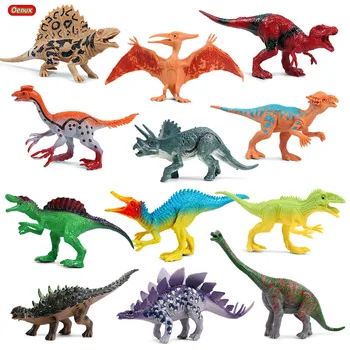Oenux 12pcs Klasikinis Priešistorinių Juros periodo Dinozaurų Gyvūnų Veiksmų Skaičius, T-Rex Spinosaurus Saichania Dinozaurų Parkas Modelio Vaikų Žaislas