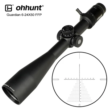 Ohhunt Globėjas 6-24X50 FFP Pirmas Židinio Plokštumos Medžioklės Riflescope Pusėje Paralaksas Stiklo Išgraviruotas Tinklelis Lock Reset Taktinis taikymo Sritis