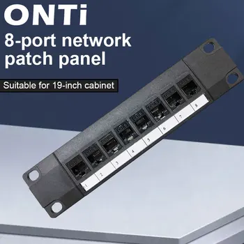 ONTi 8 Uosto Tiesiai-per CAT6 Patch Panel RJ45 Tinklo Kabelio Adapteris Keystone Jack Ethernet Platinimo Rėmelį