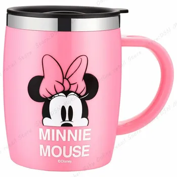 Originali Disney Mickey Minnie 420ML Animacinių filmų Vyrų Puodeliai Dvejopo naudojimo Office Puodeliai Moterų Nešiojamų Mokinių Nerūdijančio Plieno Virdulys nepralaidžiose