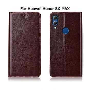 Originali Karvės Odos Atveju Huawei Honor 9X Pro 6X 7X 8X Max Magnetinio Atveju Stovėti Apversti Telefono Dangtelį