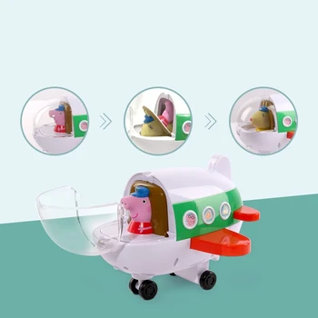 Originali Peppa Pig Žaislas Lėktuvas Muzikos Pažangi garso ir šviesos kryptimi atpažinimo funkcija Vaikas Žaislą Dovanų-Oficiali Originalo Langelyje