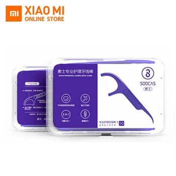 Originalus 50pcs/box Xiaomi Soocare Profesinės Superfine DentalFoss Ergonomiškas Dizainas, FDA Bandymus maistinėmis