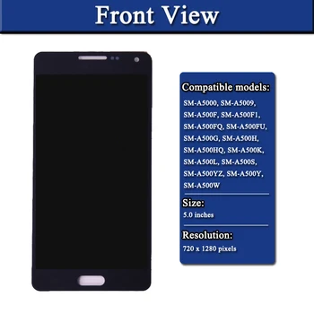 Originalus Amoled skystųjų kristalų (lcd Samsung Galaxy A5 A500 A500F A500M A500Y A500FQ LCD Ekranas ir Touch Ekranas skaitmeninis keitiklis Asamblėja