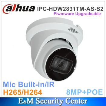 Originalus Dahua Su Logotipu, IPC-HDW2831TM-KAIP-S2 8MP IP Stebėjimo kamerų Lite IR POE Fiksuoto Židinio Obuolio Tinklo Kameros