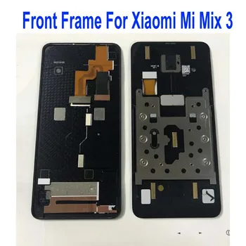 Originalus, Juodas Priekinis Rėmelis LCD Remti Būsto Faceplate Bezel / Vidurinis Rėmas su Flex Kabelis Xiaomi Mi sumaišykite 3 mix3