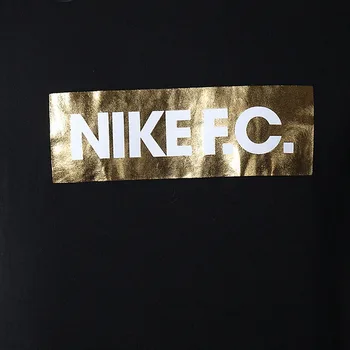 Originalus Naujas Atvykimo NIKE FC SAUSAS TEE AUKSO BLOKUOTI vyriški marškinėliai trumpomis rankovėmis Sportinę aprangą