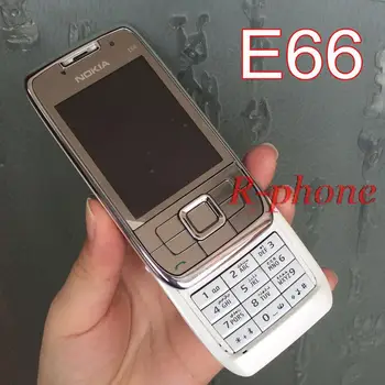 Originalus Nokia E66 Mobilus Telefonas 2G, 3G Atrakinta Restauruotas E66 Slider Telefonas arabų rusų hebrajų Klaviatūra