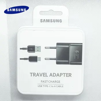 Originalus Samsung Greitas Įkroviklis 9v/1.67 įkrovimo adapteris usb c kabelio Galaxy s8 s9 s10+ s20 pastaba 10 9 8 a20 a30s a40 a50 a51 a70 a80