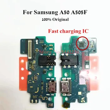 Originalus USB Įkrovimo Dokas Uosto Flex kabelis Samsung A50 A505F Įkroviklio kištuką Su Ausinių Lizdas Mikrofono atsarginės dalys