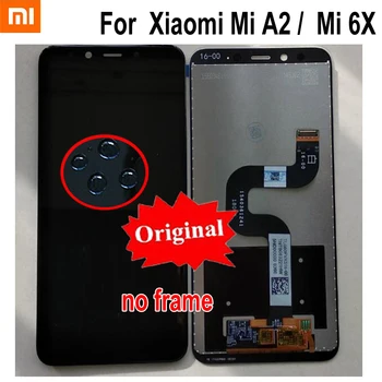 Originalus Xiaomi Mi A2 MIA2 Jutiklis LCD Ekranas Jutiklinis Ekranas skaitmeninis keitiklis komplektuojami su Rėmo Mi 6X MI6X M6X Telefono Skydelis Dalys