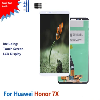 Originalą Huawei Honor7X BND-AL10 BND-L21/L22 Jutiklinio Ekrano LCD Ekranas skaitmeninis keitiklis Asamblėjos Garbės 7X LCD Ekranas