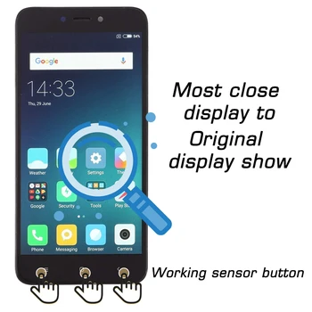 ORIGINALĄ Xiaomi Redmi 4X 4A LCD Jutiklinis Ekranas skaitmeninis keitiklis Asamblėjos Pakeitimas Su Rėmu Xiaomi Redmi 4X 4A Ekranas