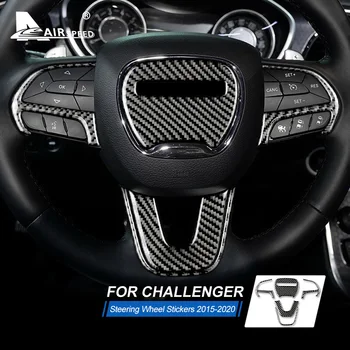 ORO Anglies Pluošto Dodge Challenger 2016 2017 2018 2019 Reikmenys, Interjero Automobilio Vairo Rato gaubtas Apdaila Lipdukas