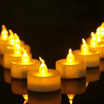 Pakuotėje 6 Laikmatis LED Flameless Žvakės, Geltona šviesos Mirgėjimas velas de cumplea os,bougie led laikmatis,6 val,18 val off