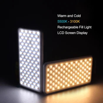 PALO LCD ekranas Įkraunamas vaizdo Kameros Užpildyti Šviesos Pritemdomi LED fotografijos, Šviesos, vaizdo šviesos