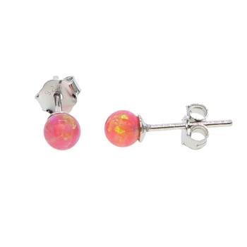 Paprasta vieno akmens papuošalai 4mm maža mielas opal kamuolys smeigės subtilus minimalistinis paauglių mergaičių dovana kelis auskarų opal auskarai