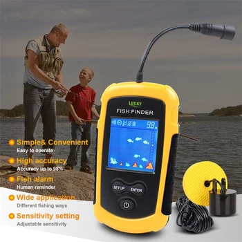Pasisekė Žuvų Ieškiklis Laidinio Nešiojamas LCD Gylis 100M Aido geresnį Signalą Žvejybos Finder Echolotai Jutiklis Jutiklio Nešiojamą RL49-0064