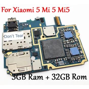 Patikrintas Pilnas Darbo, Originalus Atrakinti Plokštę Už Xiaomi 5 Mi 5 Mi5 M5 3GB+32GB Logika plokštės Plokštė Global Firmware