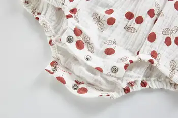 Pavasario 2020 trešnių modelis atspausdintas ilgomis rankovėmis rompers kūdikių, mergaičių drabužiai bamblys medvilnės minkštas jumpsuit berniukų kombinezonai