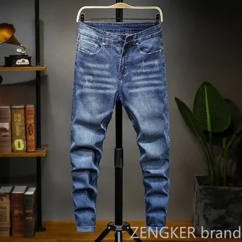 Pavasarį nauji didelio dydžio, vyriški džinsai paprastas ir stilingas korėjos kelnės 50 48 46 laisvas kelnes vyrams didelio dydžio džinsai