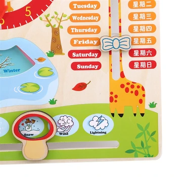 Pažinimo Kalendorius Laikrodis Daugiafunkcį Vaikų Švietimo Žaislai Mokymosi Dienos Spalvingas Medinis Žaislas, Skirtas Vaikams