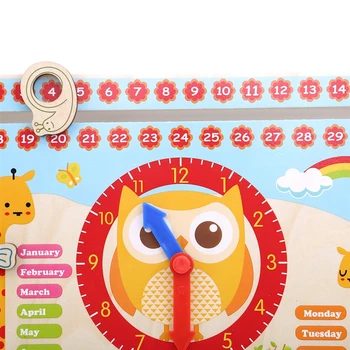 Pažinimo Kalendorius Laikrodis Daugiafunkcį Vaikų Švietimo Žaislai Mokymosi Dienos Spalvingas Medinis Žaislas, Skirtas Vaikams