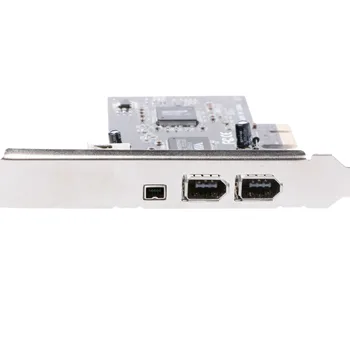 PCI-e 1X IEEE kai 1394a 4 Port(3+1) Firewire Kortelės Adapterį 6-4 Pin Kabelis Stalinį KOMPIUTERĮ