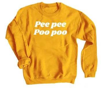 Pee Pee Poo Poo juokingi grafikos grynos medvilnės atsitiktinis šilčiau naujo stiliaus palaidinukė jauna mergina citata puloveriai grunge tumblr street viršų