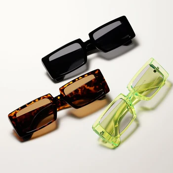 Peekaboo juoda stačiakampio formos akiniai nuo saulės moterims retro vasaros paplūdimio vyras saulės akiniai moterų aikštėje žalia leopard dovanos uv400