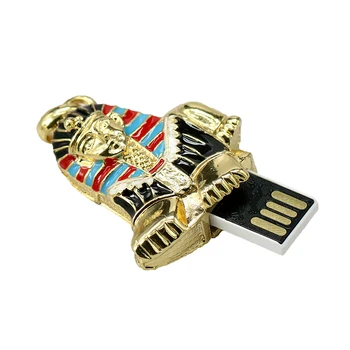 Pen Ratai Kristalų Egipto Faraono Sfinksas USB 2.0 Flash Drive 8GB 16GB 32GB 64GB 128GB 256 GB Karoliai Pendrive Memoria USB Stick