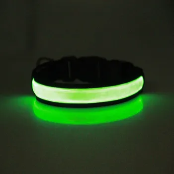 Pet šviesos saugos apykaklės pet USB įkrovimo LED anti-lost šviesos reguliuojamas antkakliai su baterijos talpa 120mAH