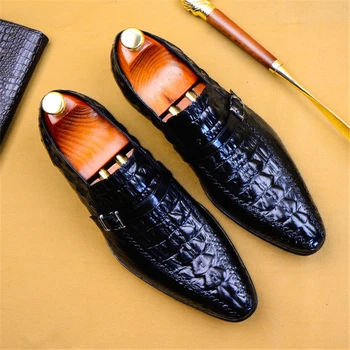 Phenkang mens oficialų batai natūralios odos krokodilas oksfordo bateliai vyrams juoda vestuvių batai slipon odos suknelė bateliai 2020 m.