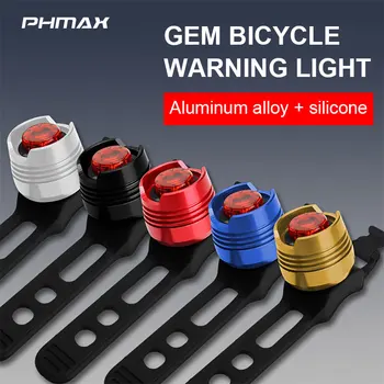 PHMAX Dviračių Šviesos Saugos Įspėjimas MTB Dviračio Žibintas Galinis LED užpakalinis žibintas Aliuminio Lydinio Dviračių Žibintuvėlis Su Baterija priekinis žibintas