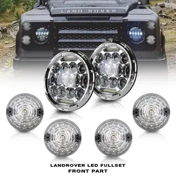 Pilnas Atnaujinimas Land Rover Defender 90 110 7inch Led Žibintų + Indikatorius Galiniai Lemputė, Rūko ir Atbulinės ir Priekinės Šoninės Šviesos