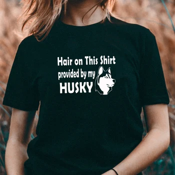 Plaukų jeigu mano haskis laiškas spausdinti medvilnės marškinėliai moterims šunų mylėtojas Juokinga Tee vasaros viršūnes Hipster Tumblr Jaukus viršūnės