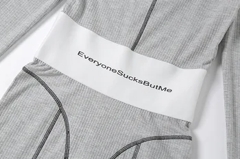 Plius Dydžio Sportiškas Moterų Spausdinti Laiškas Jumpsuit Fitneso Sportwear Liesas Seksualus Romper Dryžuotas Backless Streetwear Komplektus Playsuit