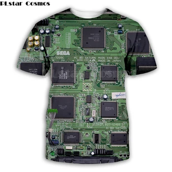 PLstar Kosmosas Elektroninių Hip-Hop marškinėlius Vyrų 3d Full spausdinti marškinėliai Harajuku Punk Stilius Moteris/Vasaros Unisex trumpas rankovėmis tee