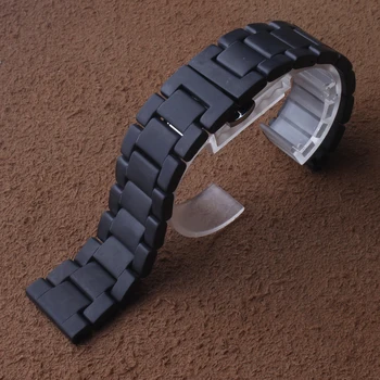 Poliruotas Matinis Keramikos Watchbands Juoda Dirželis Apyrankes smart vyrai laikrodžiai 20mm 22mm tinka Samsung Pavara, S2, S3, Galaxy 46mm atveju