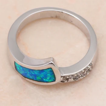 Populiarus Didmeninės ir Mažmeninės prekybos Cirkonis Šalis dovanos Blue Fire Opal sidabro padengtą Žiedas JAV Sz #6.75 #7.5 #8.5 bižuterijos OR529