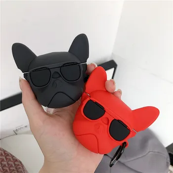 Prabanga Mielas 3D prekės buldogų šunų silikono atveju Airpods pro 