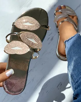 Prabanga Moterų Šlepetės PVC Vienintelis Butas Kulnas Bling Lūpų Kristalų Atidaryti Tne Lauko Paplūdimio Skaidres Mados Sexy Sandalai, Batai Ponios 2020 m.