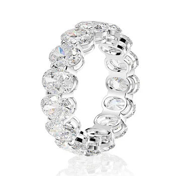 Prabanga Ovalo supjaustyti Moissanite Deimantų Žiedas Originalus 925 sterlingas sidabro Dalyvavimas Vestuvių juostoje Žiedai, Moterų Nuotakos Papuošalai