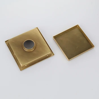 Prabangus aukso nerūdijančio plieno 150 x 150mm aikštėje anti-kvapas grindų nutekėjimo vonios kambarys nematomas aukso dušo nutekėjimo-2018 m.