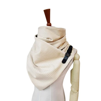 Prabangus rankų darbo kašmyro šalikas moterų mados dizaino juostele skara foulard femme poncho su oda sagtis bufandas mujer
