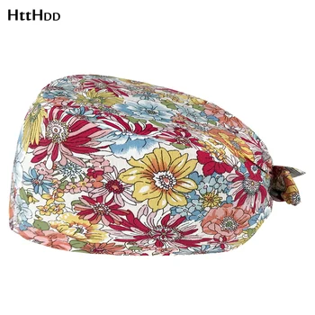 Prakaitas sugeriančios viduje Laboratorija bžūp Gėlių spausdinti Vyrų ir moterų krūmynai skrybėlės reguliuojamas Dietologė krūmynai kepurės didmeninė