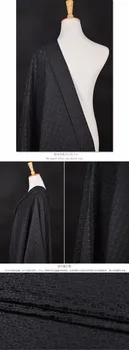 Prancūzija, Importuotų Geometrinis juoda gėlės modelis žakardo audinio,3D verpalai dažyti audinio paltai moterims Suknelė kratinys 150cm plotis