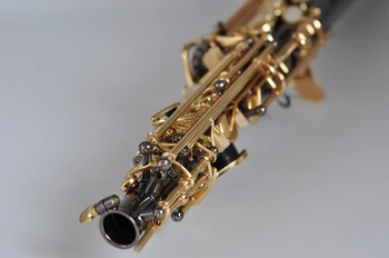 Prancūzija Sopranas Saksofonas Bb R54 Pučiamųjų instrumentų Sax Juoda Nikelio, Aukso saxofone saxofon Muzikos Instrumentai, Aukštos Kokybės