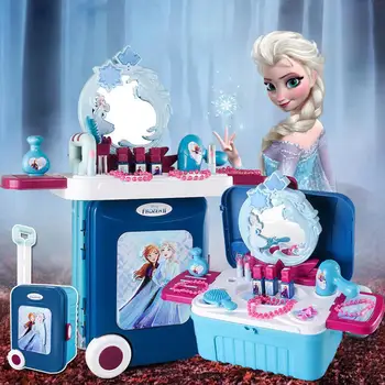 Princesė Apsimesti Žaisti Žaislas Makiažas Lentelė Užšaldyti Elsa Makiažas Lentelė Žaislų Rinkinys Deformacijos Tualetinis Staliukas Žaislų Rinkinys Mergaitėms Dovanų